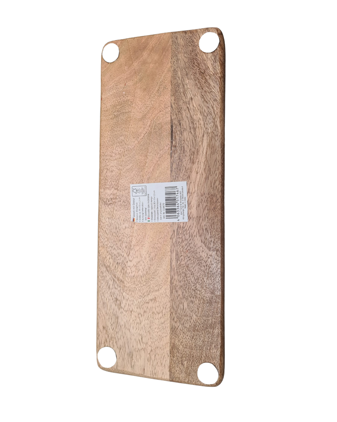 Holztablett rechteckig mit Weihnachtsmotiv – Serviertablett & Dekotablett aus Mangoholz