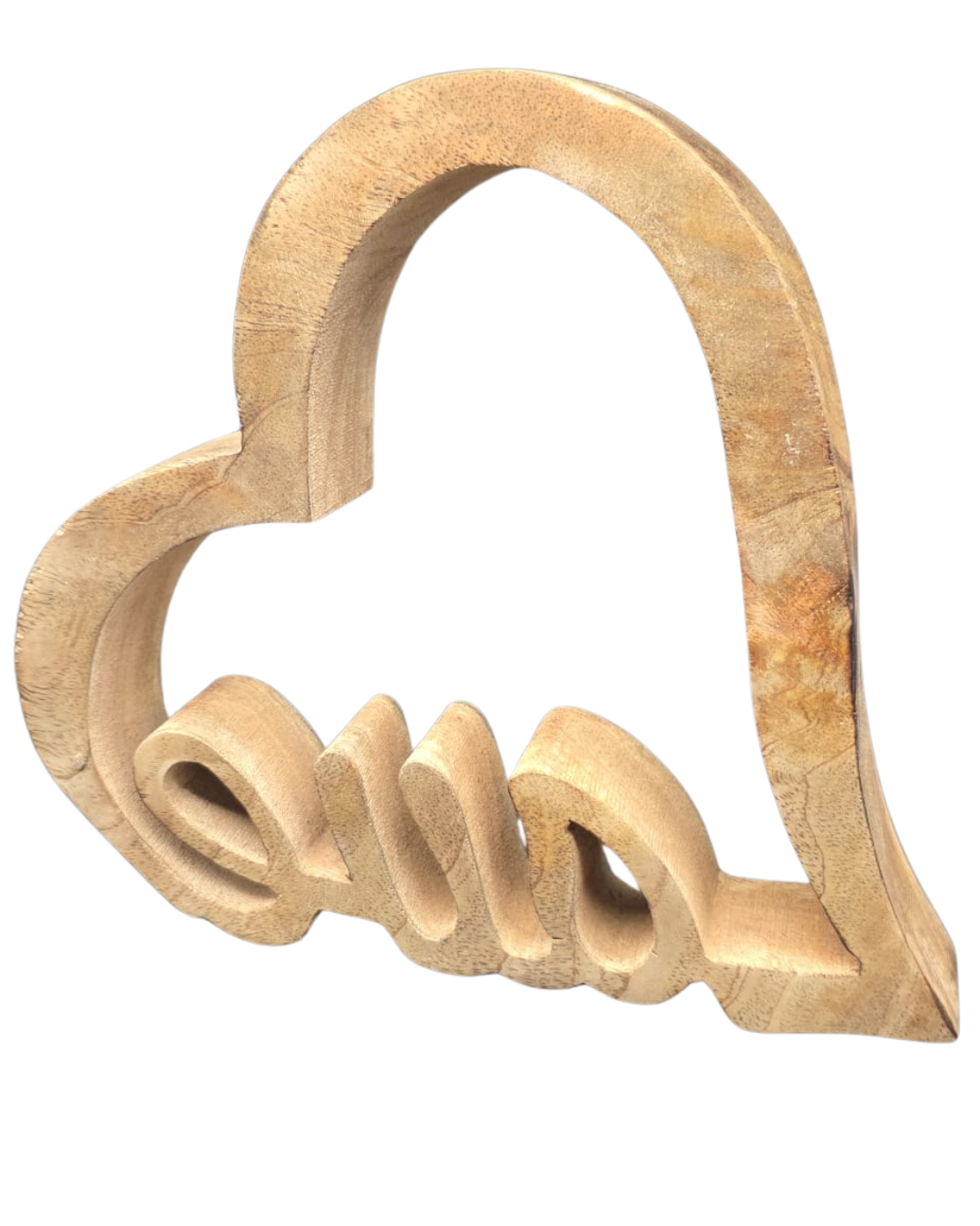 Deko-Herz aus Mangoholz „Love“