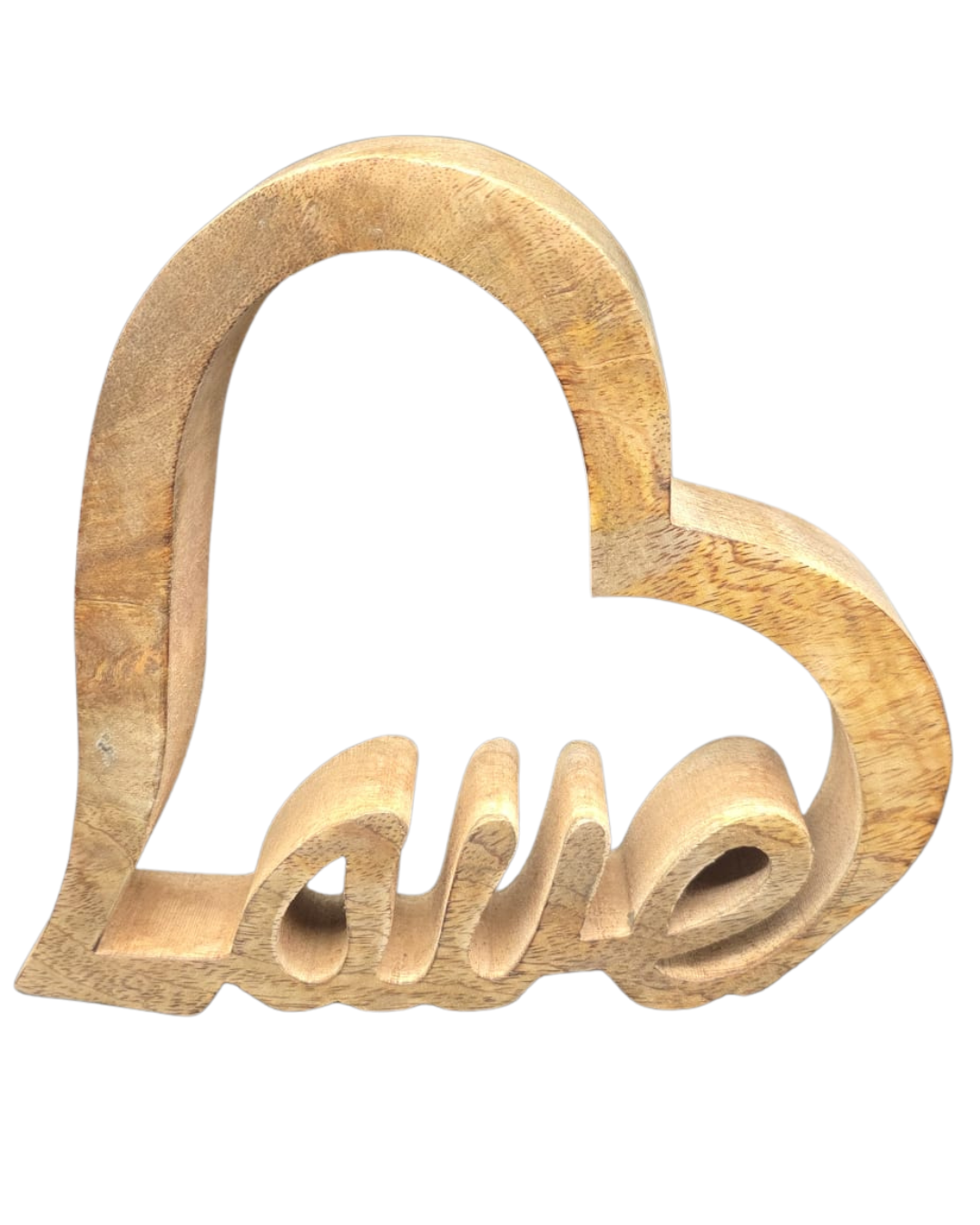 Deko-Herz aus Mangoholz „Love“